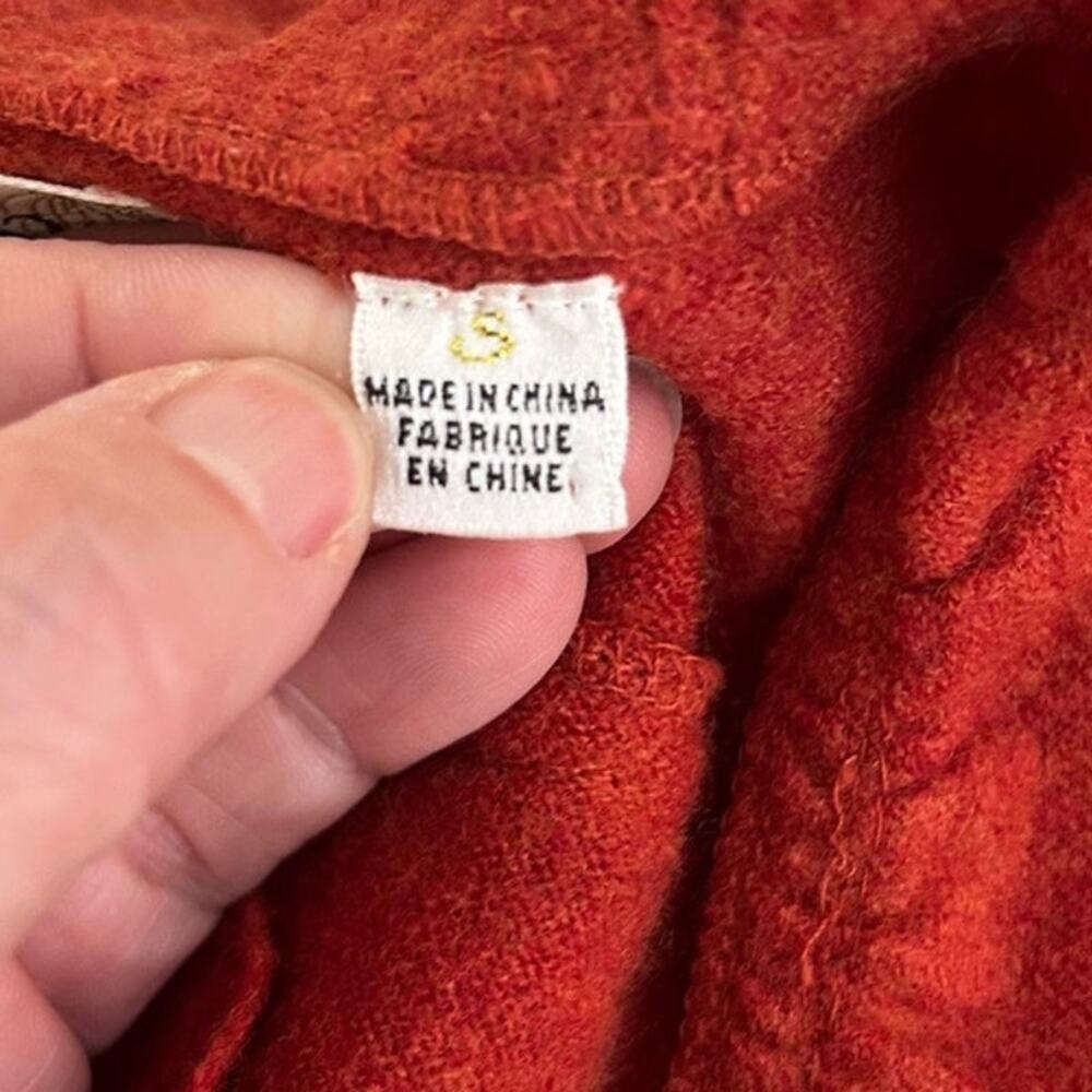 Charlie & Robin Wool Sweater Jacket Anthropologie Orange SZS - Picture 10 of 14